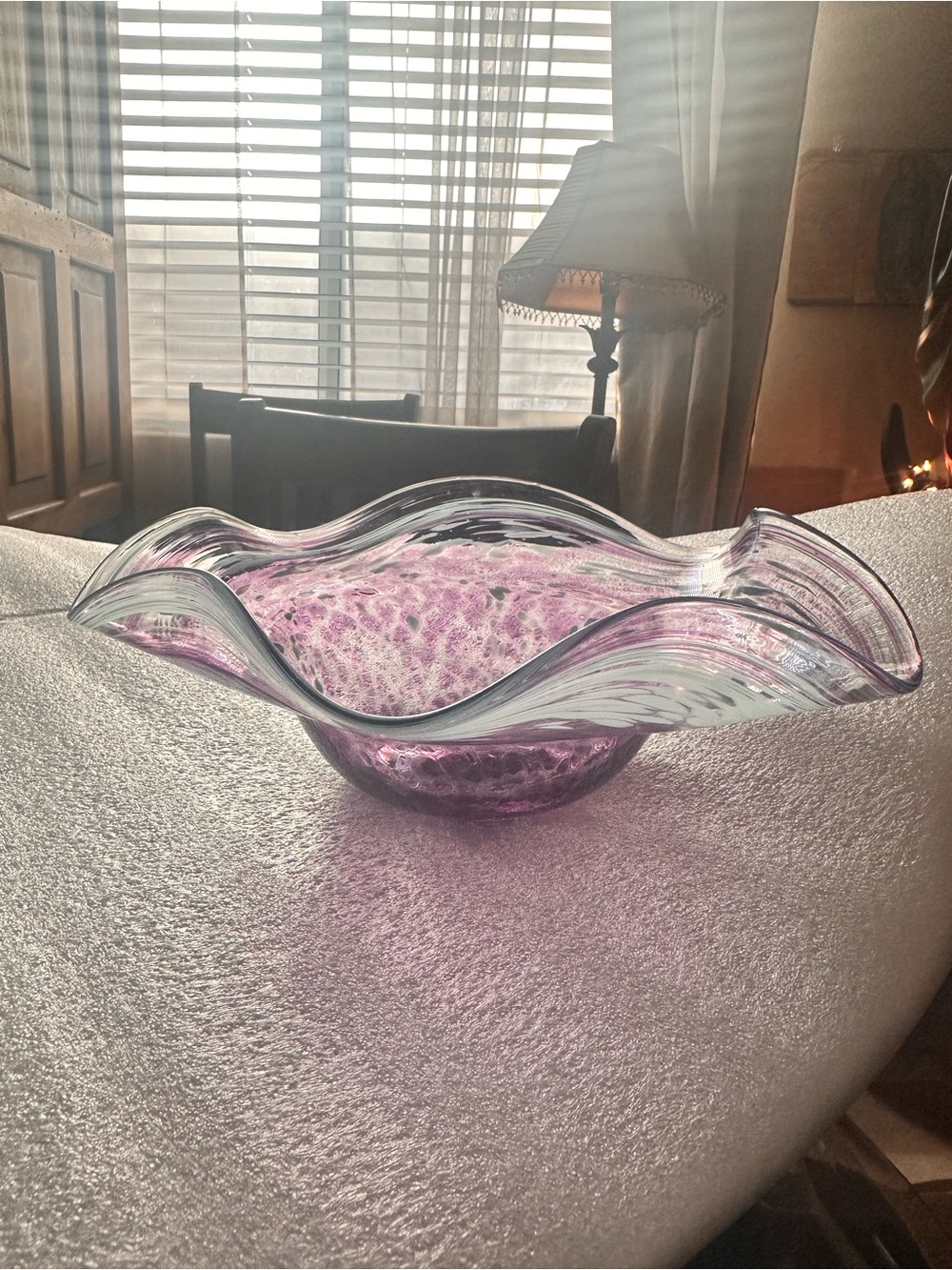 Murano? Style Hand-blown Swirl Art Glass Bowl
